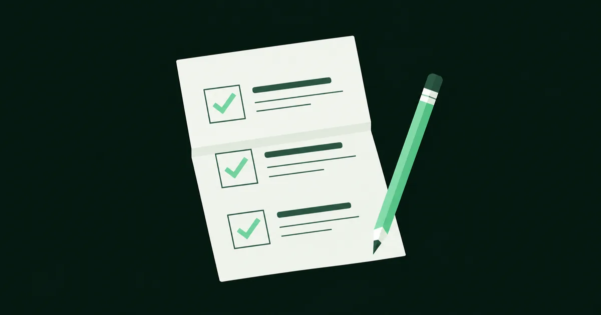 A website brief sheet with a page outline, checkmarks and pencil.